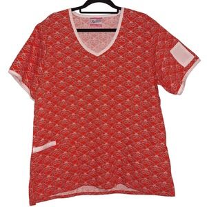 Fashion Scrubs Size 2XL Heart Design Dentist Hospital Office Cleaning Cosmo